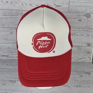 Vintage Pizza Hut Red & White Employee Strapback Crew Cap